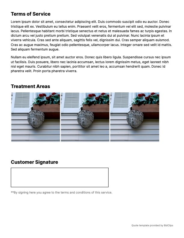 Pest Control Estimate Template